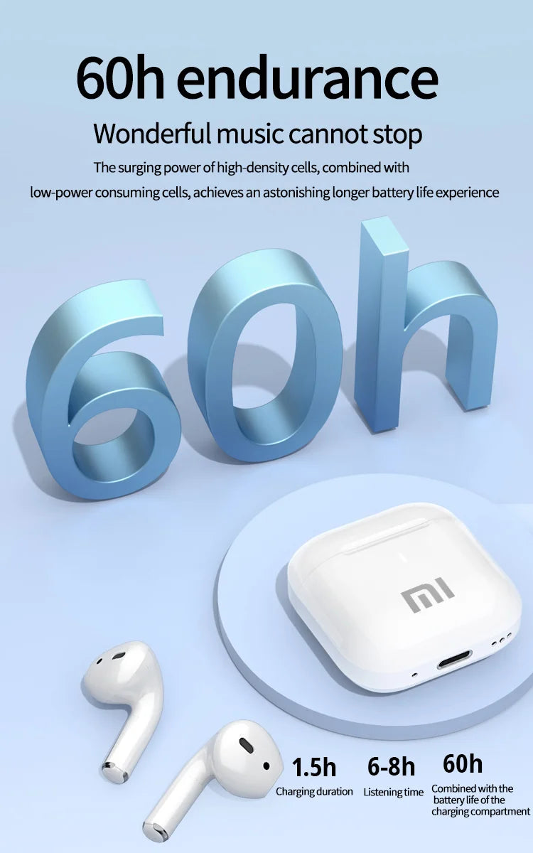 XIAOMI Wireless In Ear Headphone AP05 HiFi Stereo Sound Headphone Buds5 Bluetooth5.3 Headset With Silicone Case For Android iOS