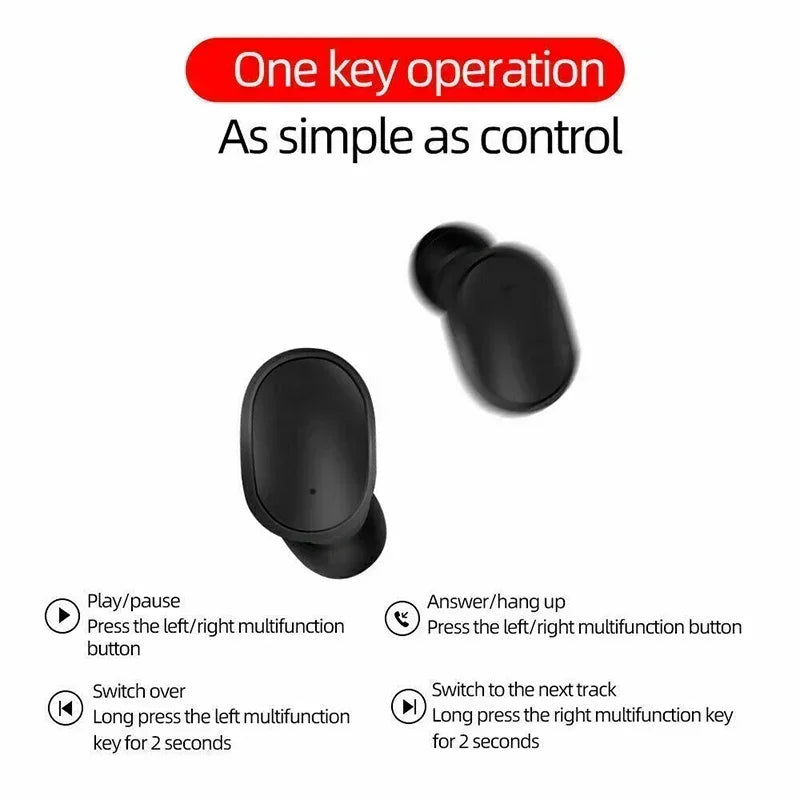 E6S Wireless Bluetooth Headset Bluetooth 5.2 Earphones LED Battery Display Sports Music Hifi Earphones