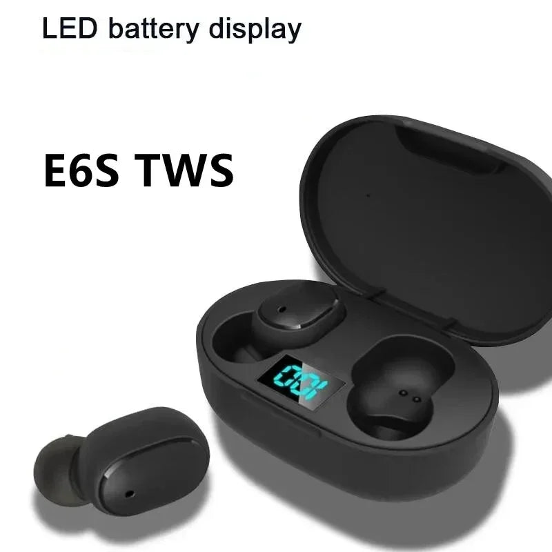 E6S Wireless Bluetooth Headset Bluetooth 5.2 Earphones LED Battery Display Sports Music Hifi Earphones