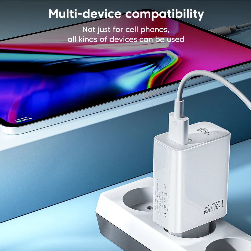 USB Charger GaN Fast Charging QC3.0 USB C Type C Cable Mobile Phone Charger Adapters For iPhone Huawei Samsung Xiaomi EU/US Plug