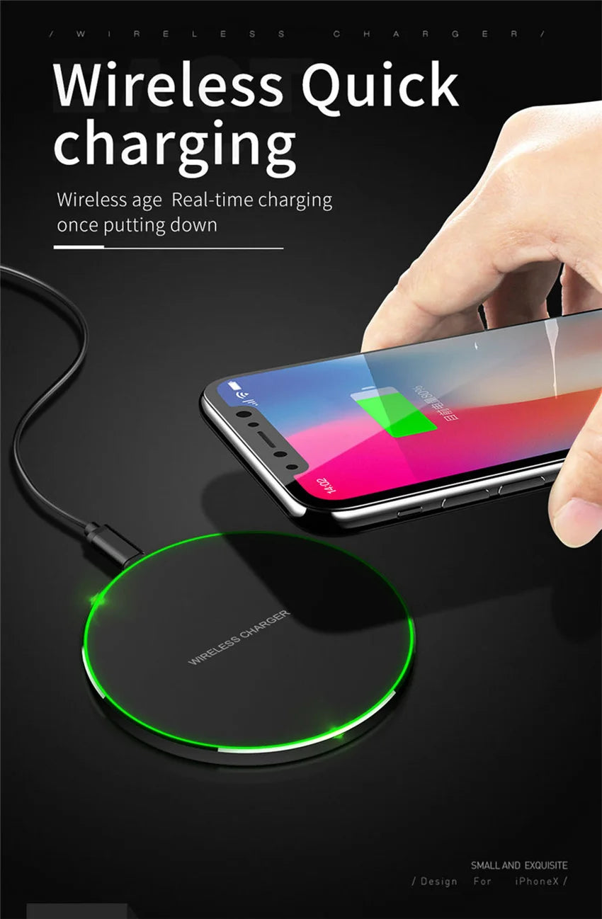 30W Wireless Charger Pad for iPhone  Samsung Xiaomi Fast Charging Docking Station