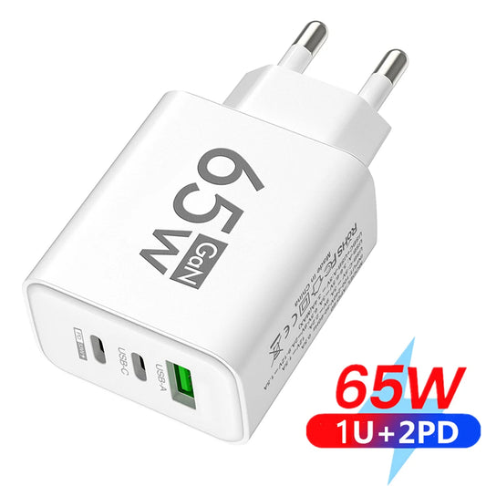 65W Type C Fast Charging 3 Ports